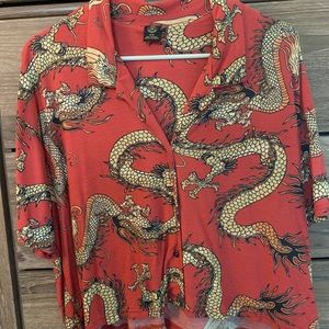 Cropped button up shirt